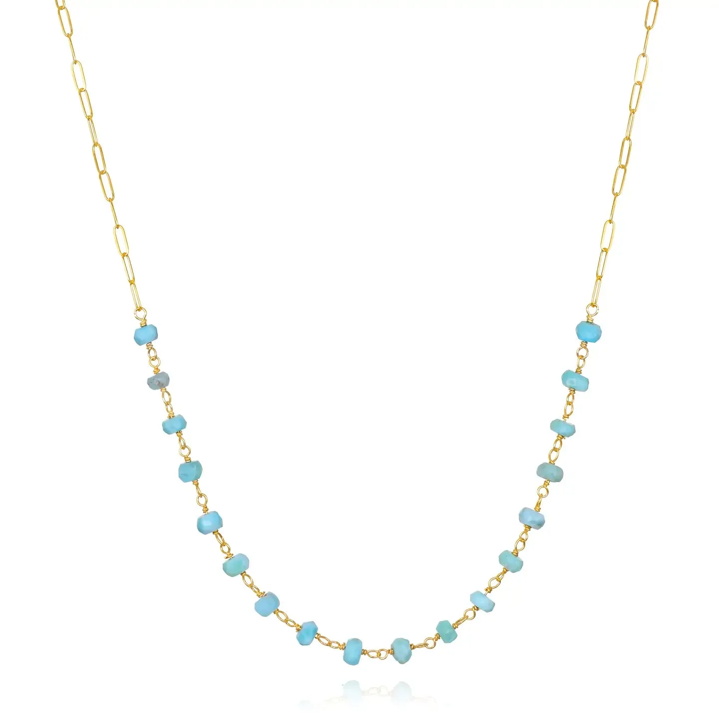 New! Paperclip Necklace - Larimar sold by Amelia Rose Design