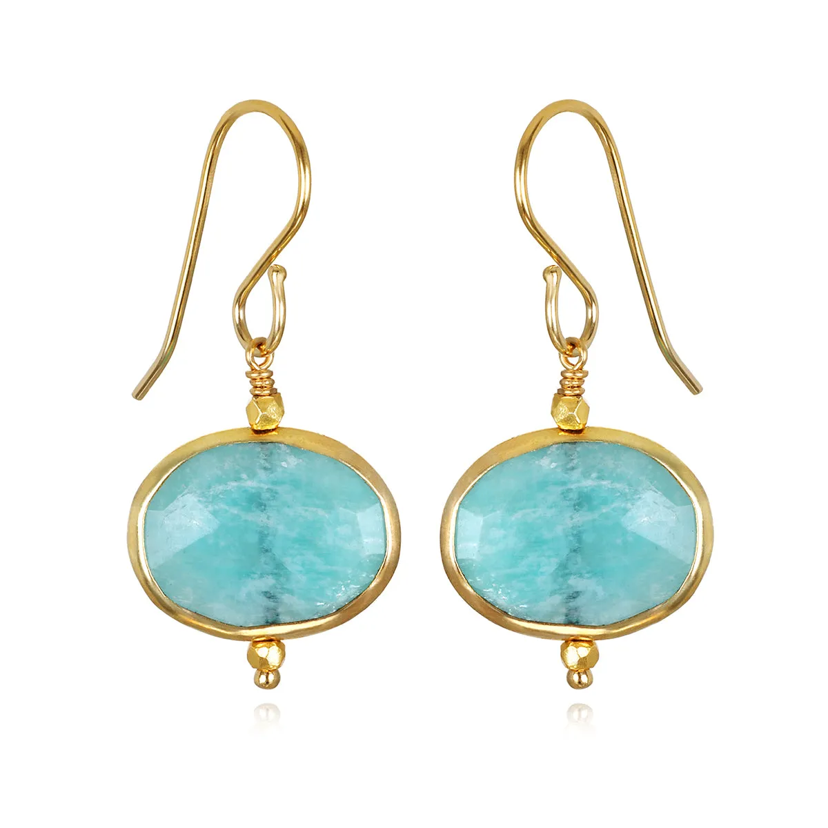 New! Bezeled Drops-Amazonite sold by Amelia Rose Design