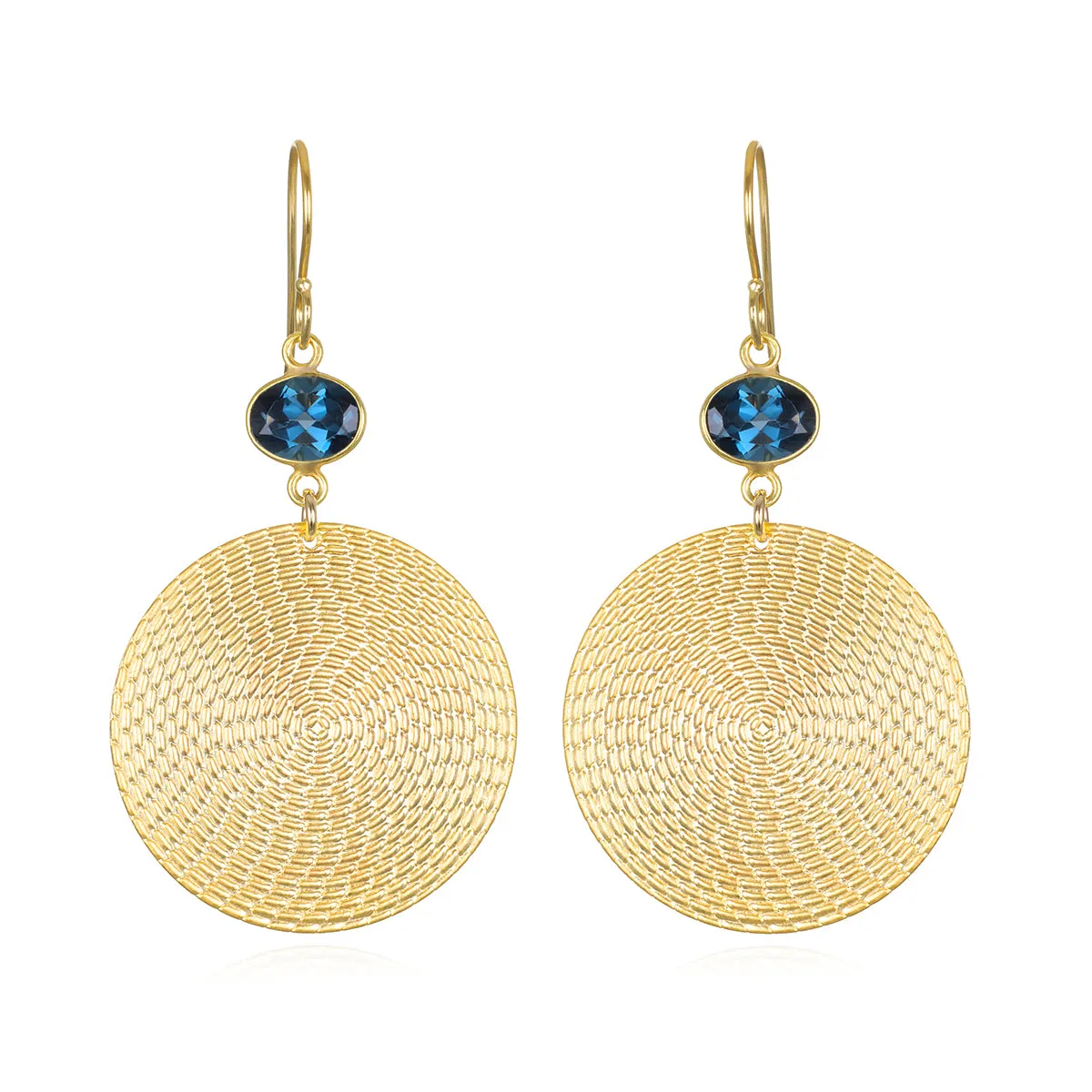New! London Blue Topaz Disc Earrings sold by Amelia Rose Design