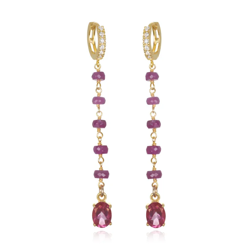 Huggie Gemstone Earring - Ruby sold by Amelia Rose Design