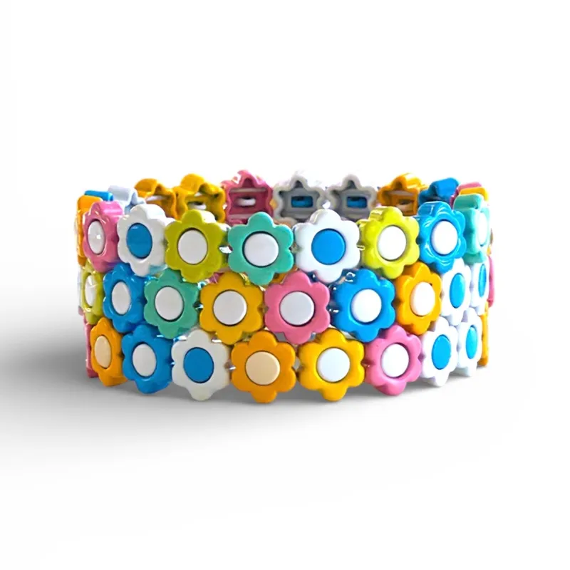 New!  Enamel Flower Bracelet made by Amelia Rose Design