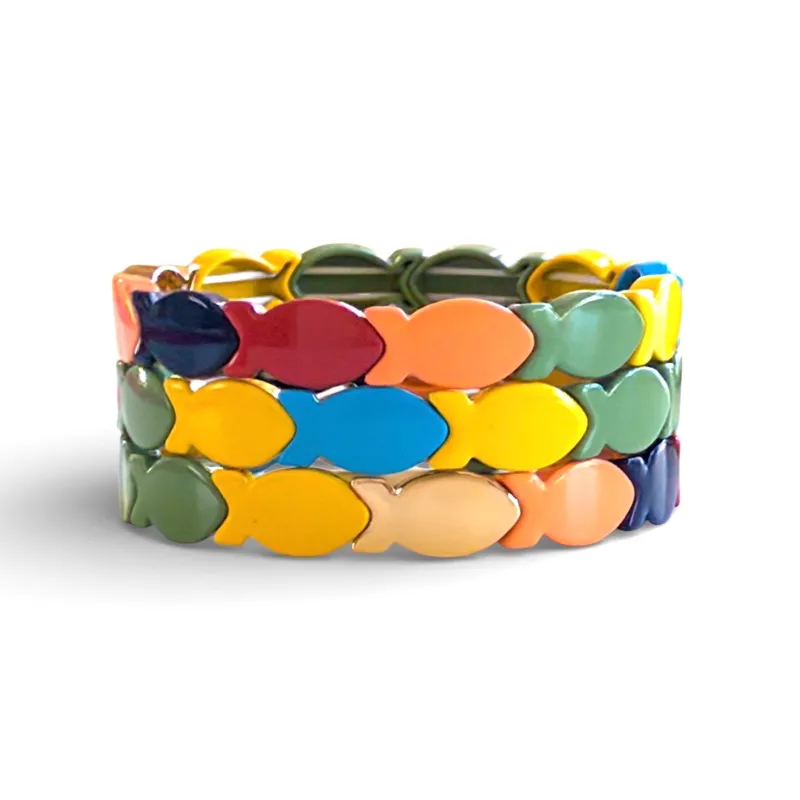 New!  Enamel Fish Bracelet made by Amelia Rose Design