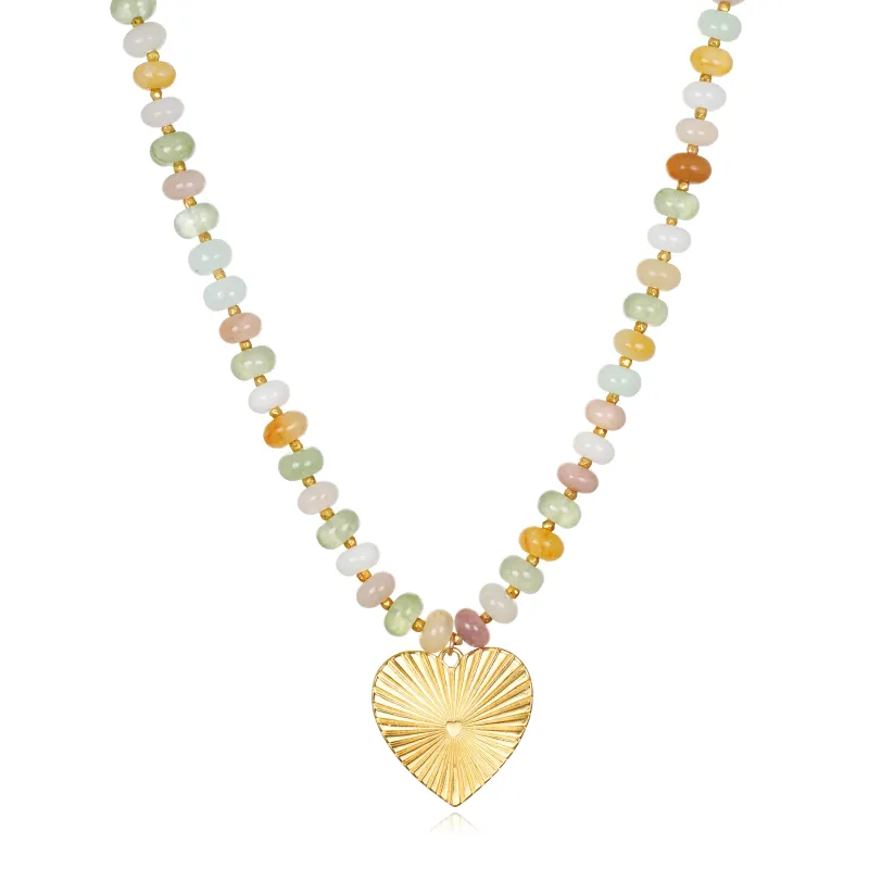 New!  Statement Heart Beaded Sparkle Necklace made by Amelia Rose Design