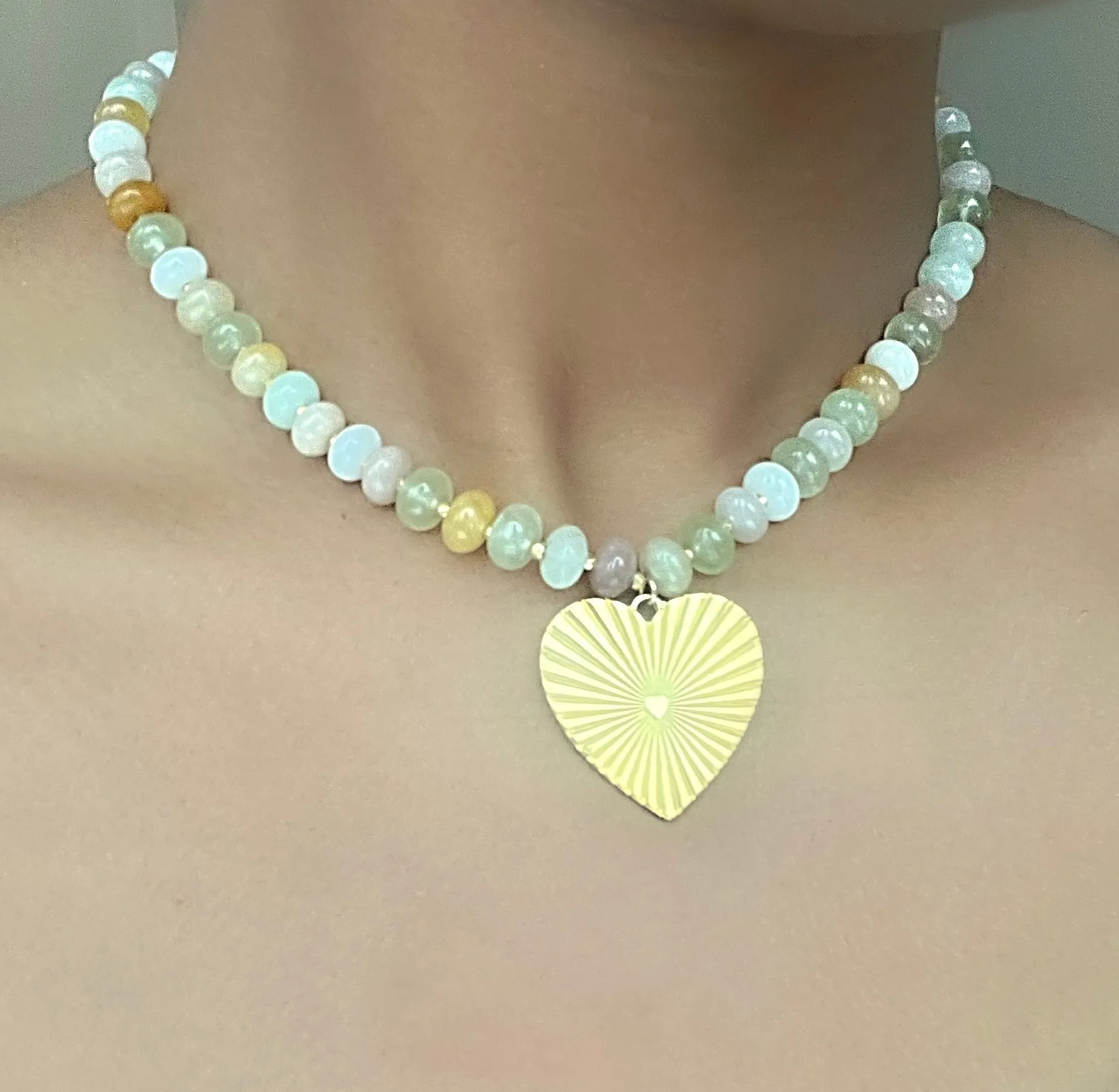 New! Statement Heart Beaded Sparkle Necklace sold by Amelia Rose Design product image thumbnail 2