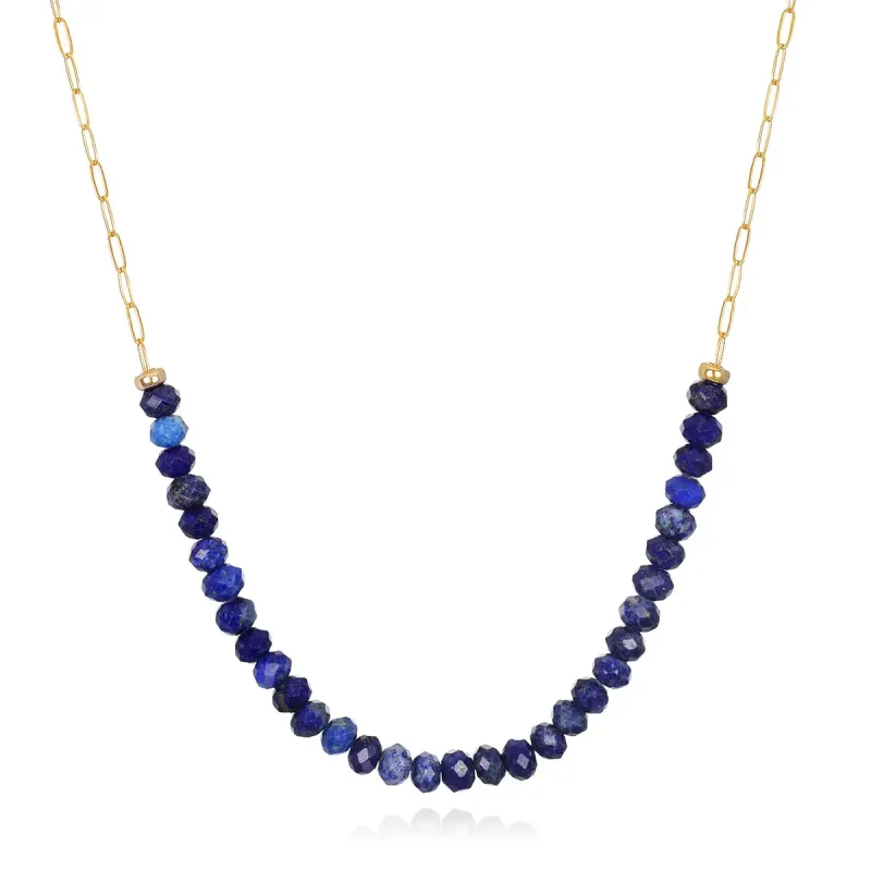 New! Beaded Paperclip Necklace-Lapis made by Amelia Rose Design