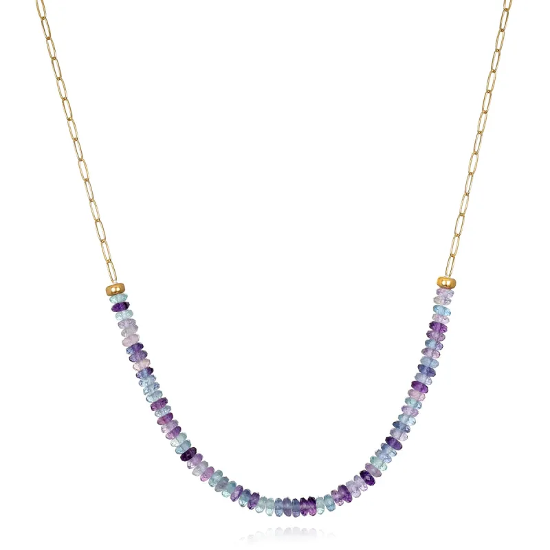 New! Beaded Paperclip Necklace-Fluorite made by Amelia Rose Design