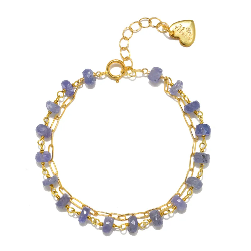 Layered Gemstone Bracelet - Tanzanite made by Amelia Rose Design