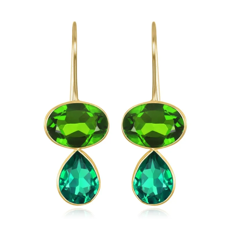 Valencia Teardrop Earring- Lime & Emerald made by Amelia Rose Design