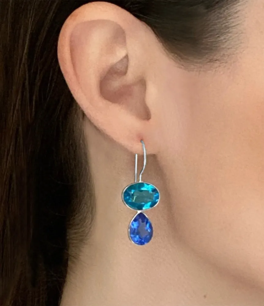 Valencia Teardrop Earring-Blueberry Silver sold by Amelia Rose Design product image thumbnail 2