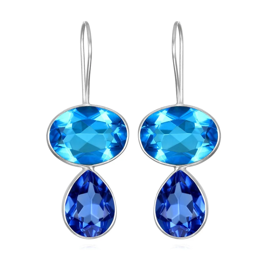 Valencia Teardrop Earring-Blueberry Silver sold by Amelia Rose Design