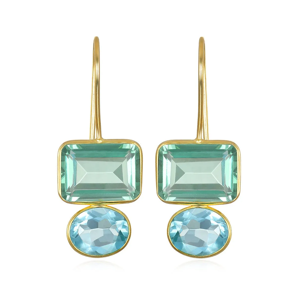 Valencia Earring-Aquamarine & Sky Blue Gold sold by Amelia Rose Design