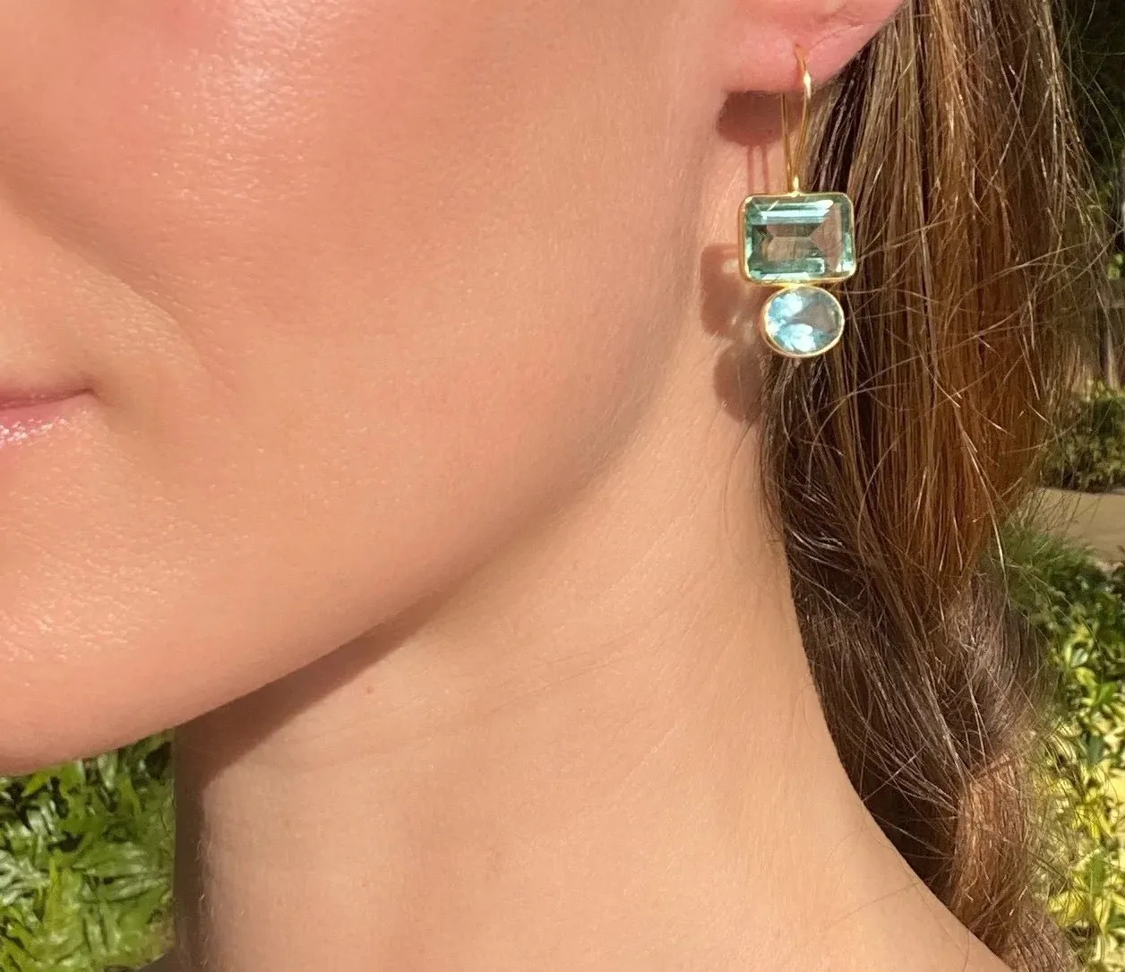 Valencia Earring-Aquamarine & Sky Blue Gold sold by Amelia Rose Design product image thumbnail 2