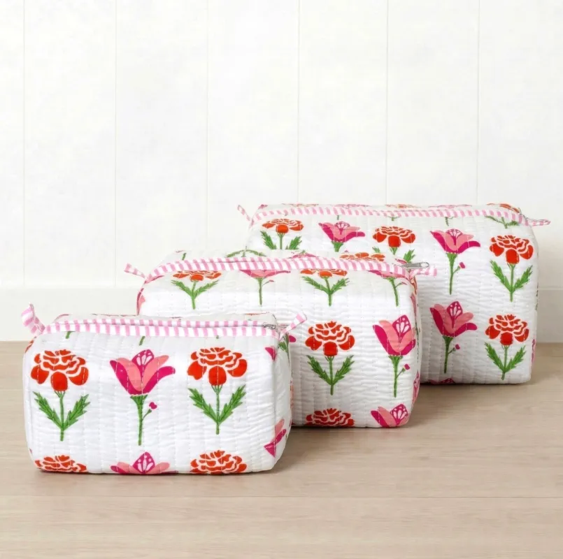 Tulip Cosmetic Pouches made by Amelia Rose Design