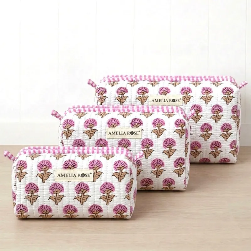 New! Hydrangea Comsetic Pouches-Blush Pink made by Amelia Rose Design