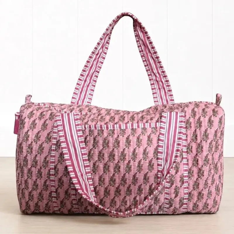 New! Floral Quilted Weekender Bag-Pink made by Amelia Rose Design