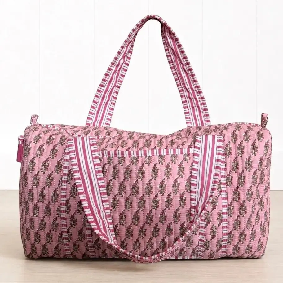 New! Floral Quilted Weekender Bag-Pink sold by Amelia Rose Design