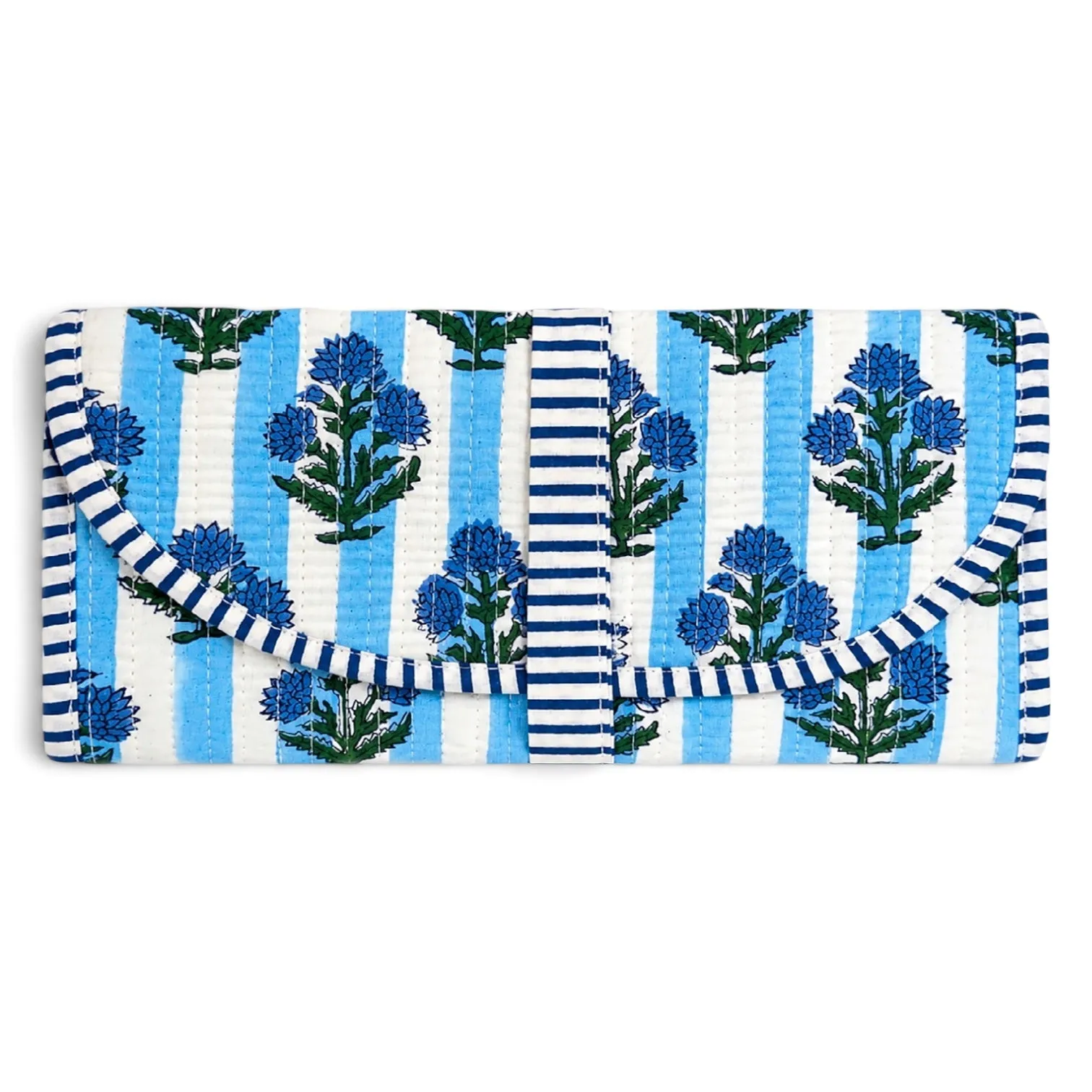 New! Cotton Quilted Jewelry Roll-Bluebell sold by Amelia Rose Design