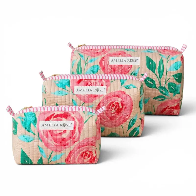 New! Cosmetic Pouches-Rose made by Amelia Rose Design