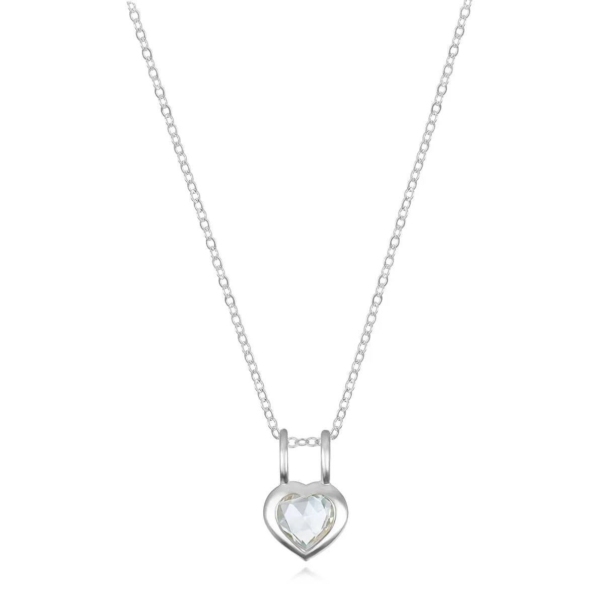Birthstone Heart Necklace - April White Topaz sold by Amelia Rose Design product image thumbnail 3
