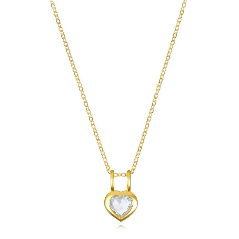 Birthstone Heart Necklace - April White Topaz sold by Amelia Rose Design