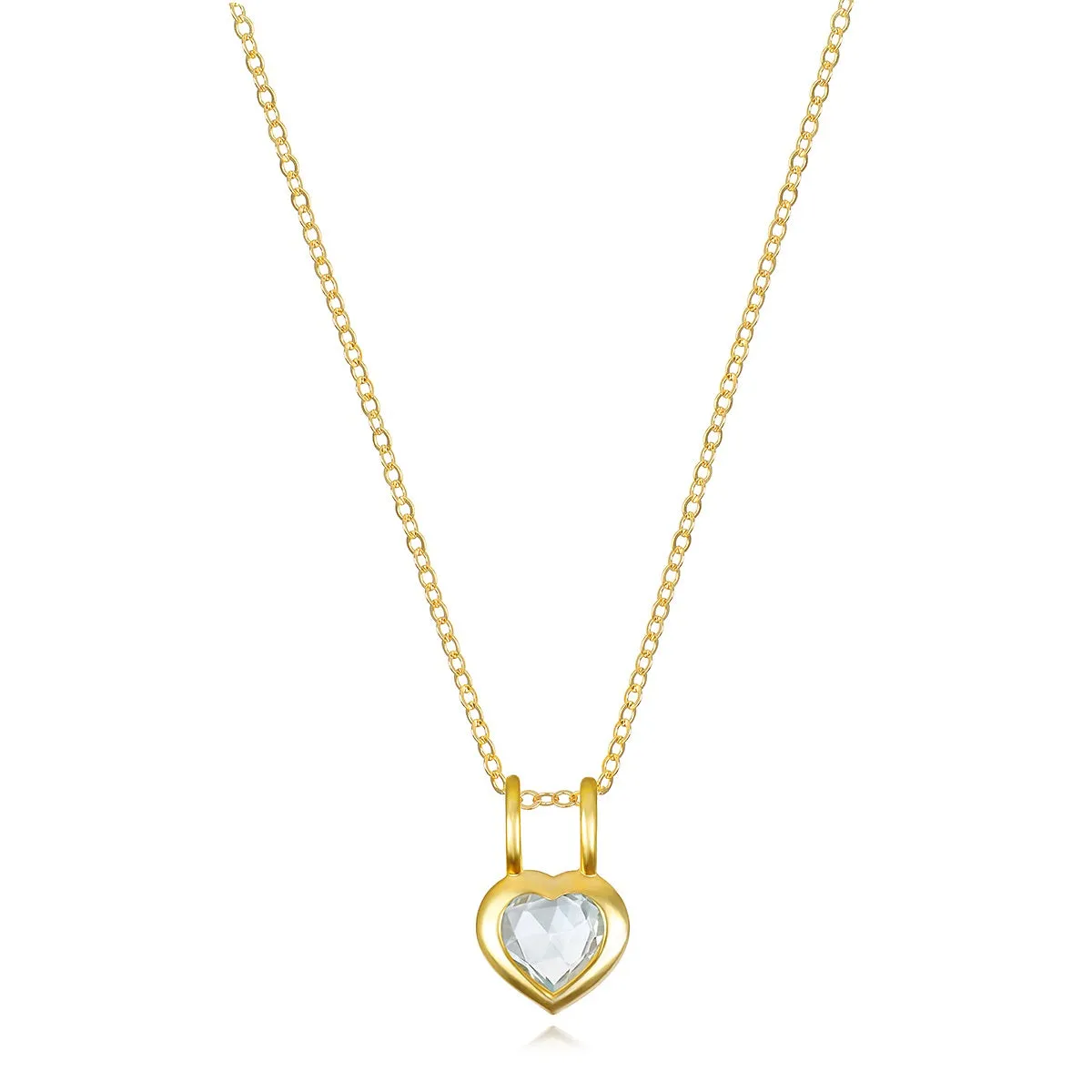 Birthstone Heart Necklace - April White Topaz sold by Amelia Rose Design