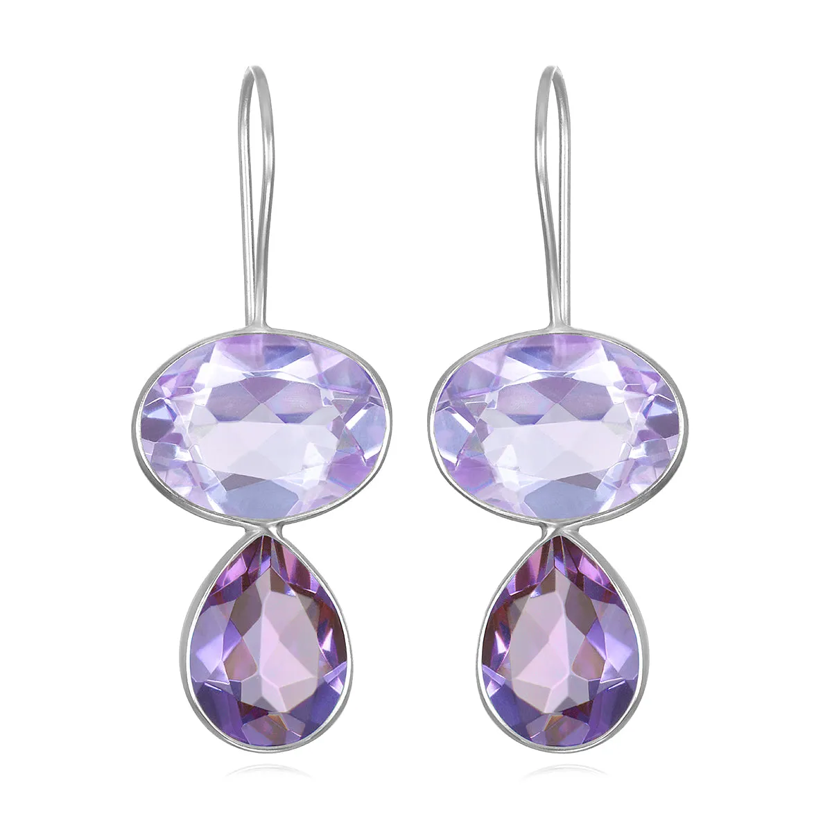 Valencia Teardrop Earring- Lavender Silver sold by Amelia Rose Design