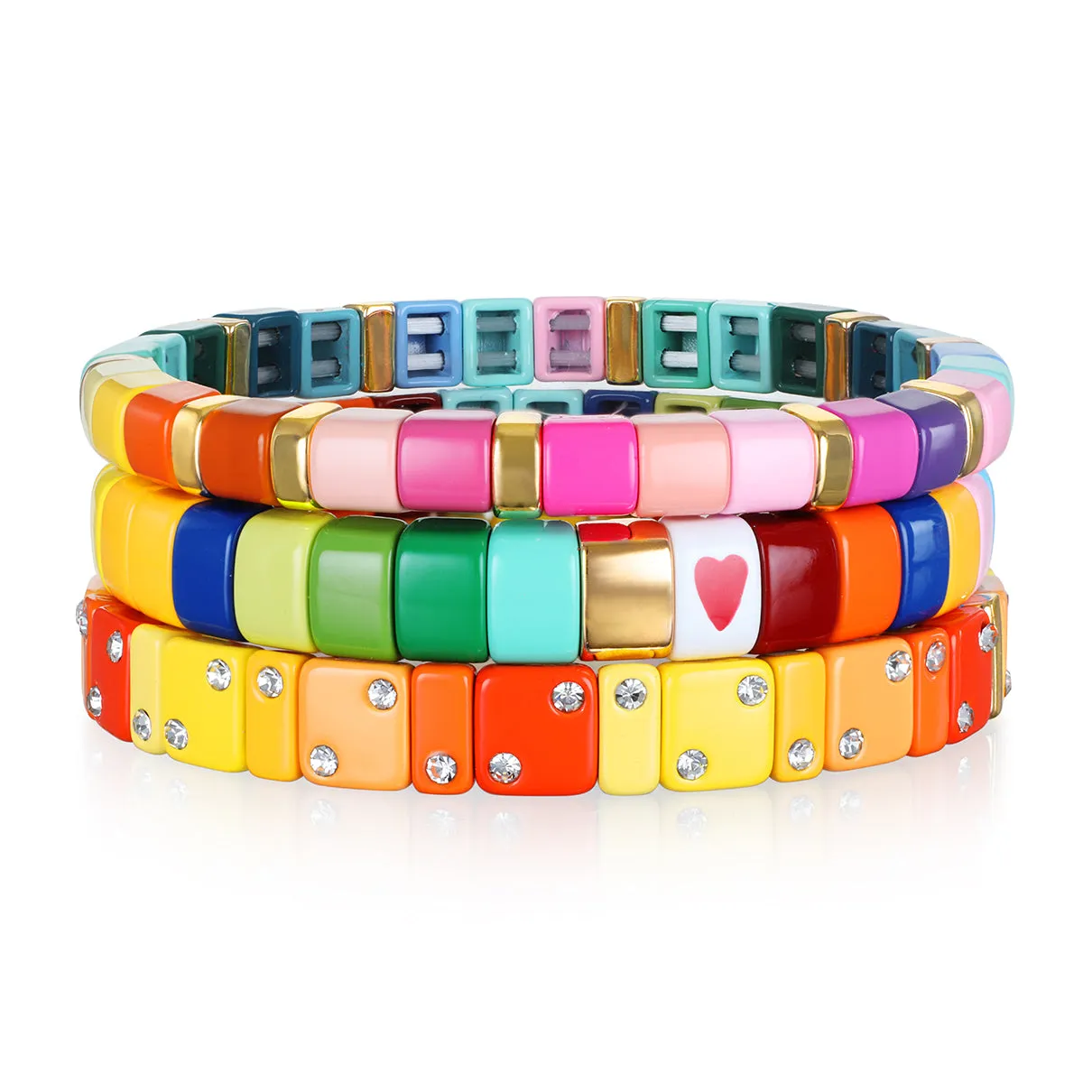 New! Multi Color Heart Enamel Bracelet sold by Amelia Rose Design product image thumbnail 2