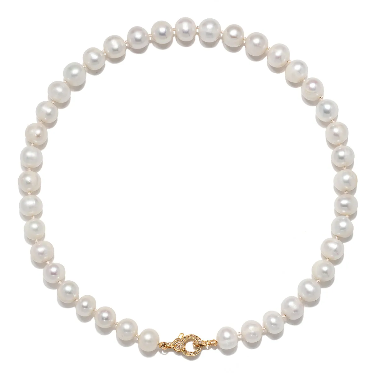 New! Freshwater Pearl & Diamond Knotted Necklace sold by Amelia Rose Design