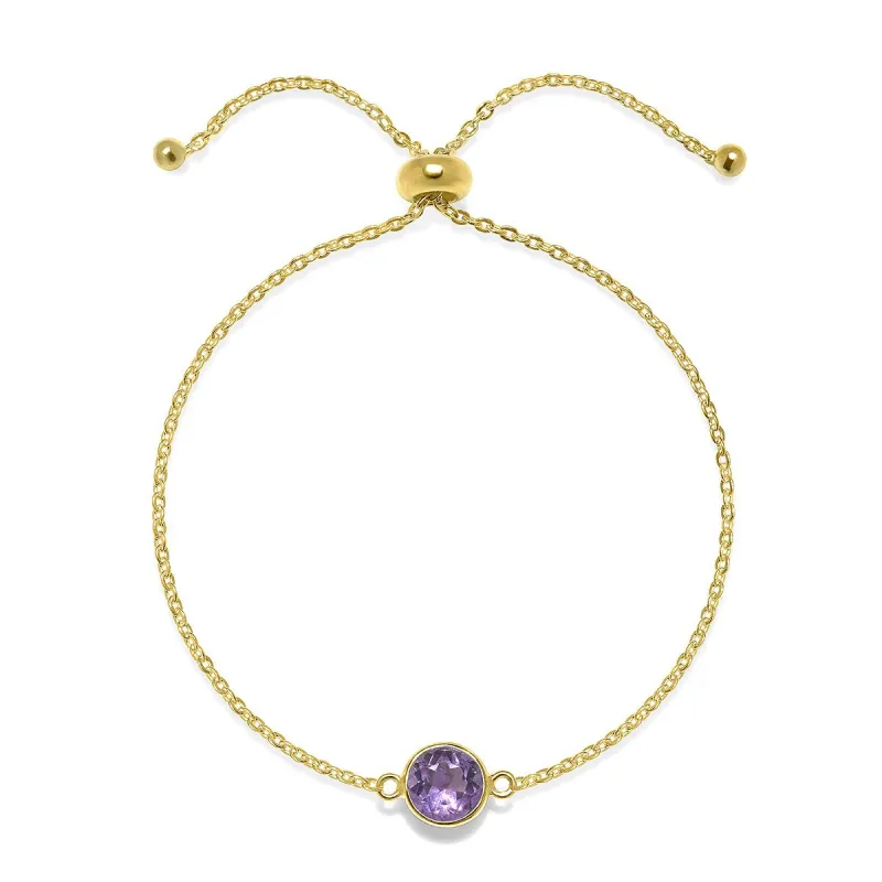 Birthstone Solitaire Bracelet-February Amethyst sold by Amelia Rose Design