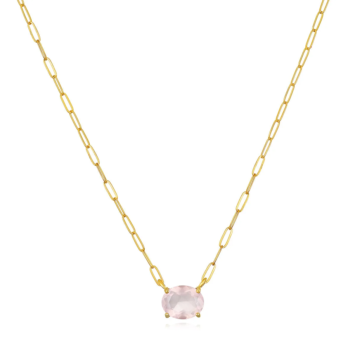 Gem Drop Rose Quartz Necklace sold by Amelia Rose Design