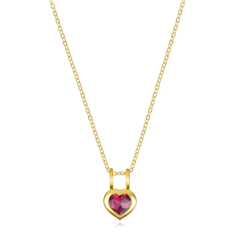 Birthstone Heart Necklace - October Pink Tourmaline sold by Amelia Rose Design