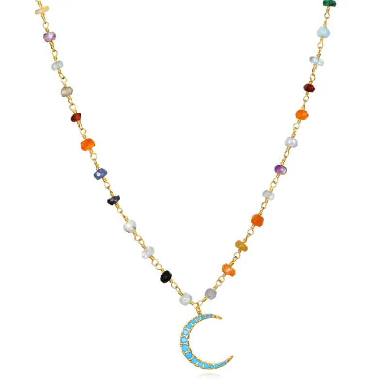 Rainbow Crescent Necklace sold by Amelia Rose Design