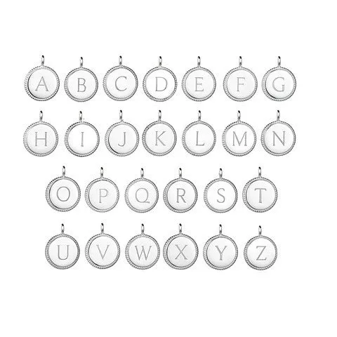 Round Charm Initial Necklace Silver sold by Amelia Rose Design product image thumbnail 2
