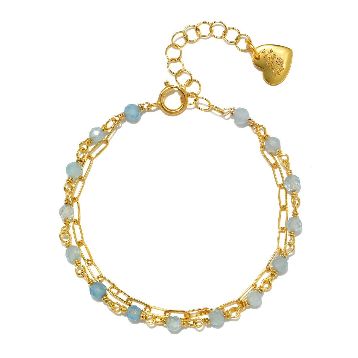Layered Gemstone Bracelet - Aquamarine sold by Amelia Rose Design