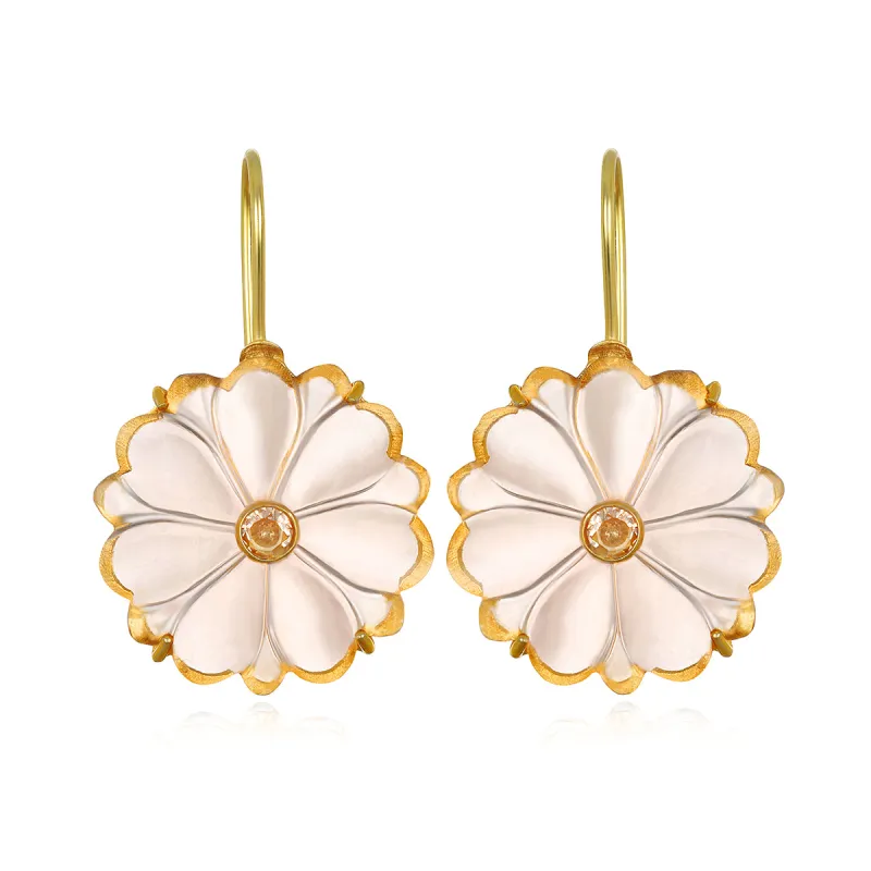 Magnolia Earring-Champagne sold by Amelia Rose Design