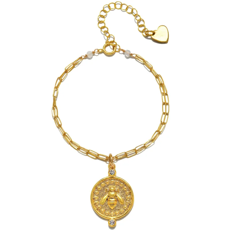 Bee Charm Paperclip Bracelet sold by Amelia Rose Design