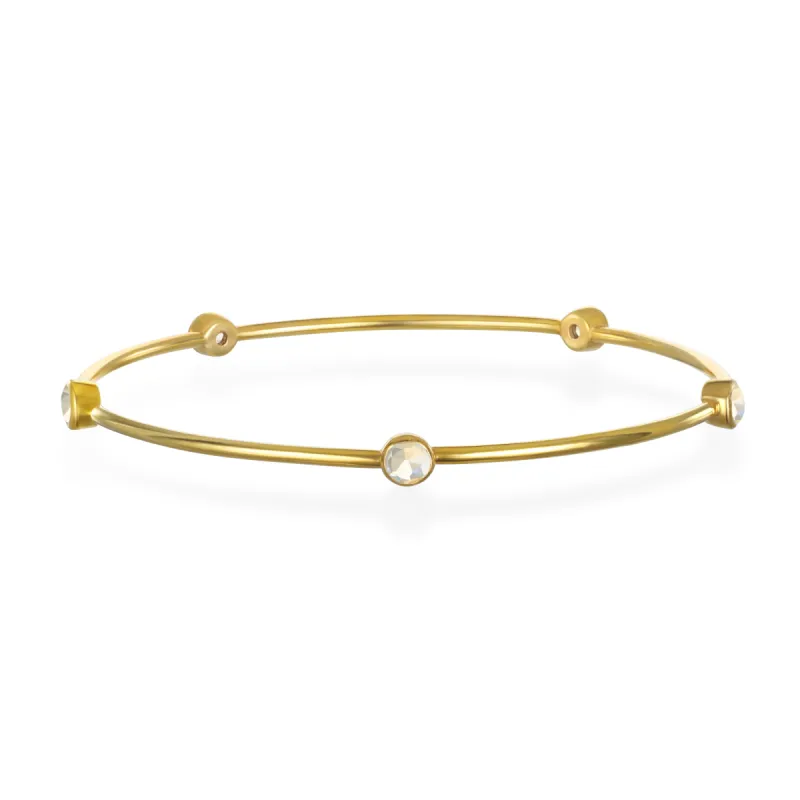 Citrine Stacking Bangle-Gold & Silver sold by Amelia Rose Design