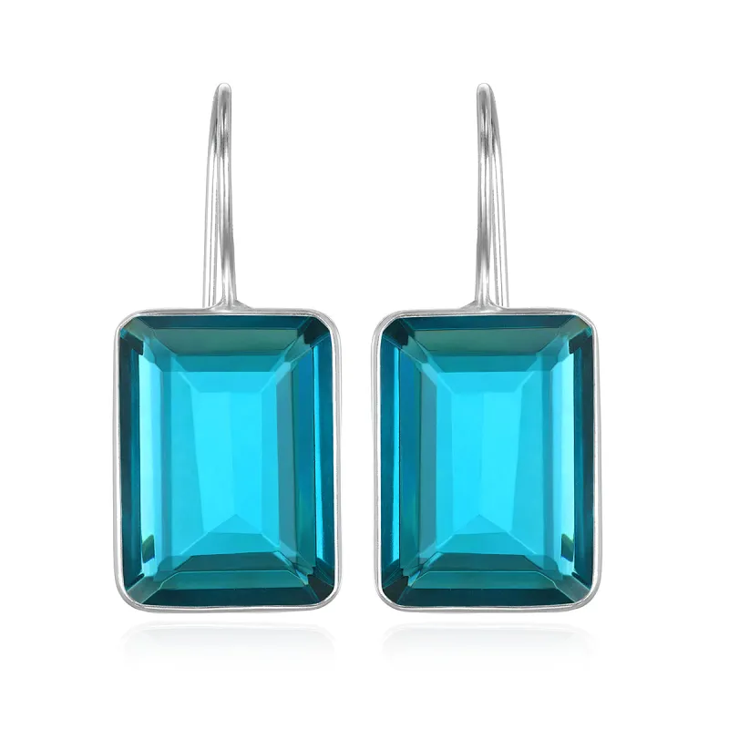 Emerald Cut Valencia-Aqua Silver sold by Amelia Rose Design