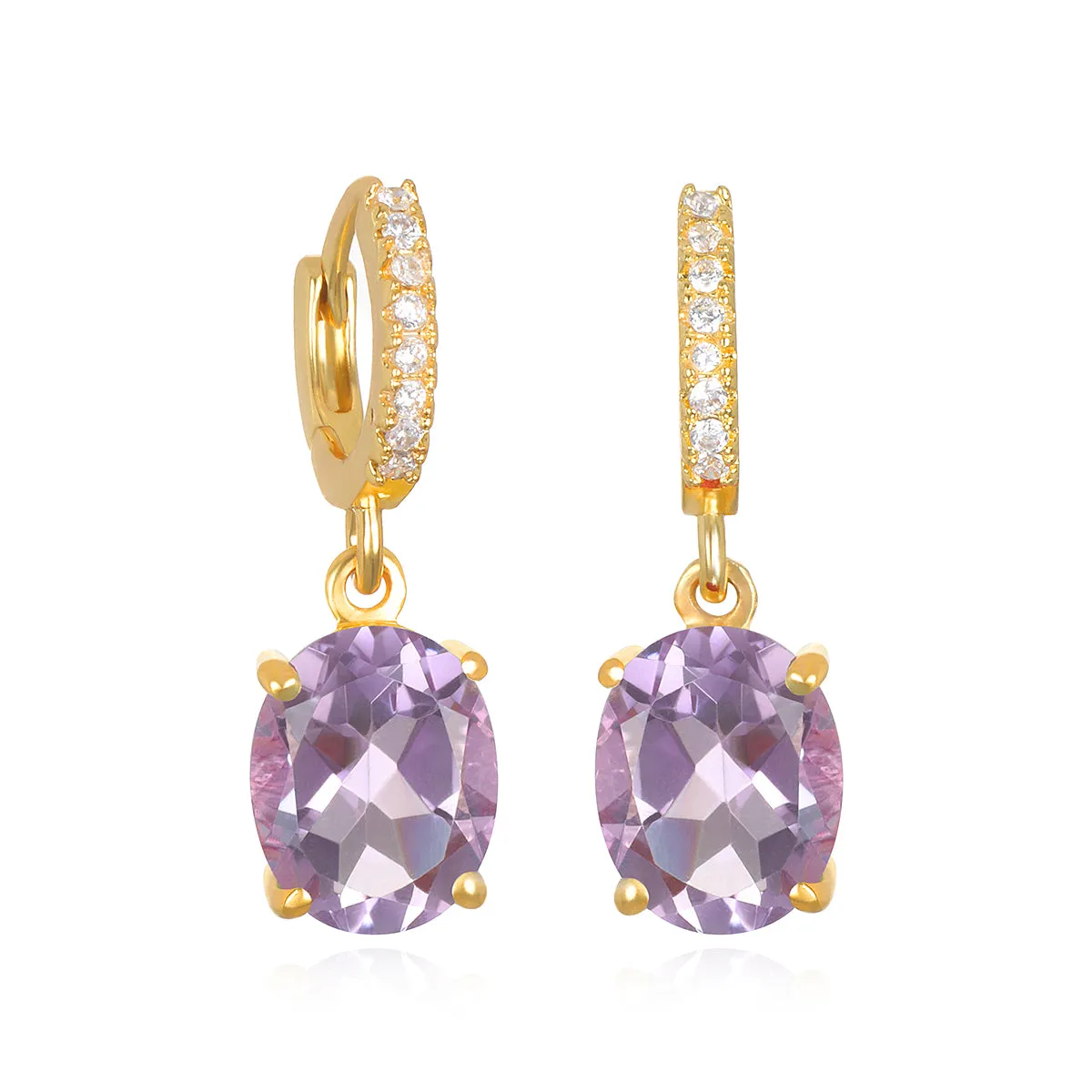 Pink Amethyst Huggies sold by Amelia Rose Design