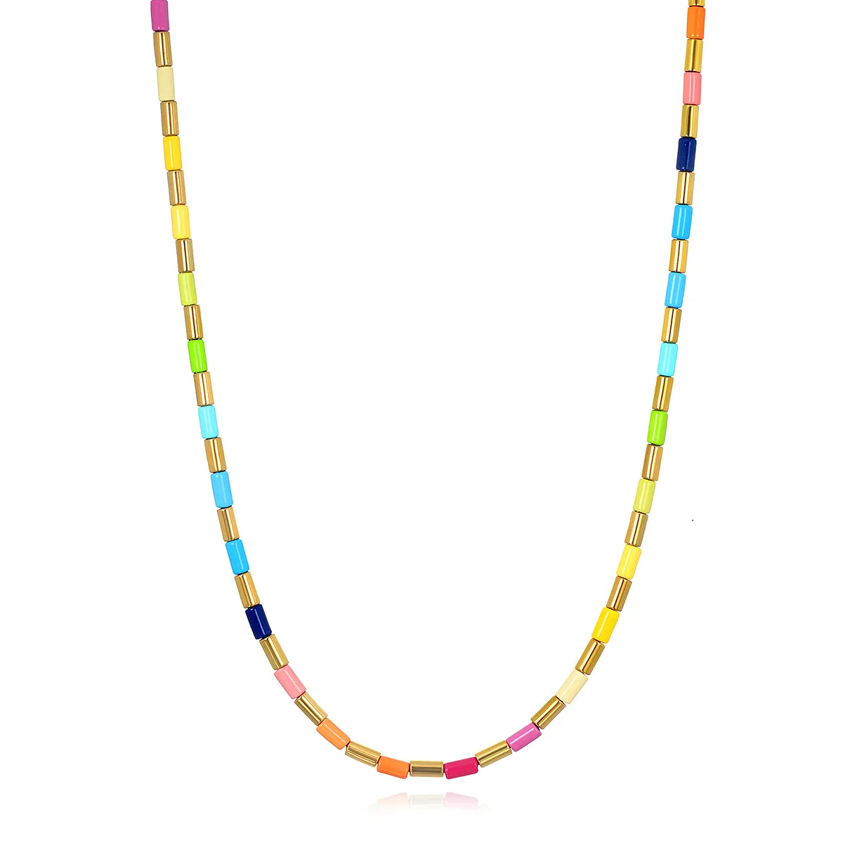 Rainbow Enamel Beaded Necklace sold by Amelia Rose Design