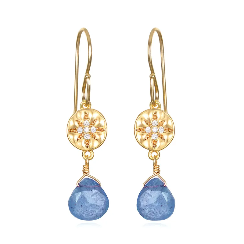 Starburst Dangle Earrings - Kyanite sold by Amelia Rose Design