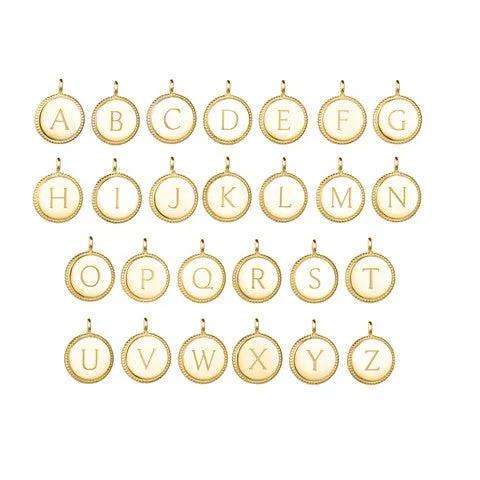 Round Charm Initial Necklace Gold sold by Amelia Rose Design product image thumbnail 2