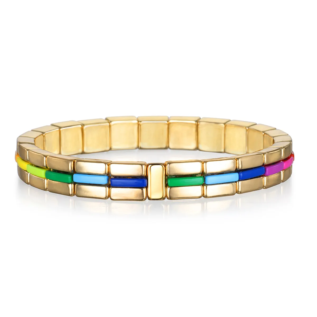 Golden Rainbow Enamel Bracelet sold by Amelia Rose Design