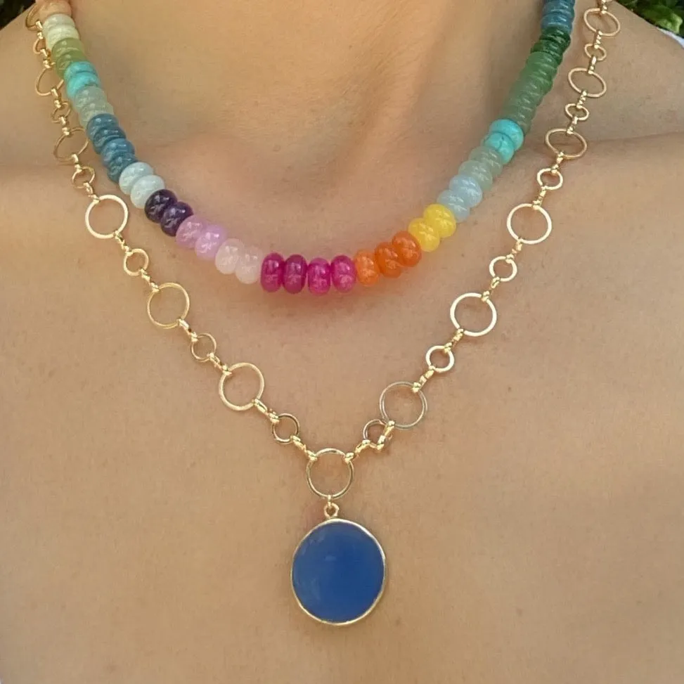 Coin Necklace - Rainbow Moonstone sold by Amelia Rose Design product image thumbnail 2