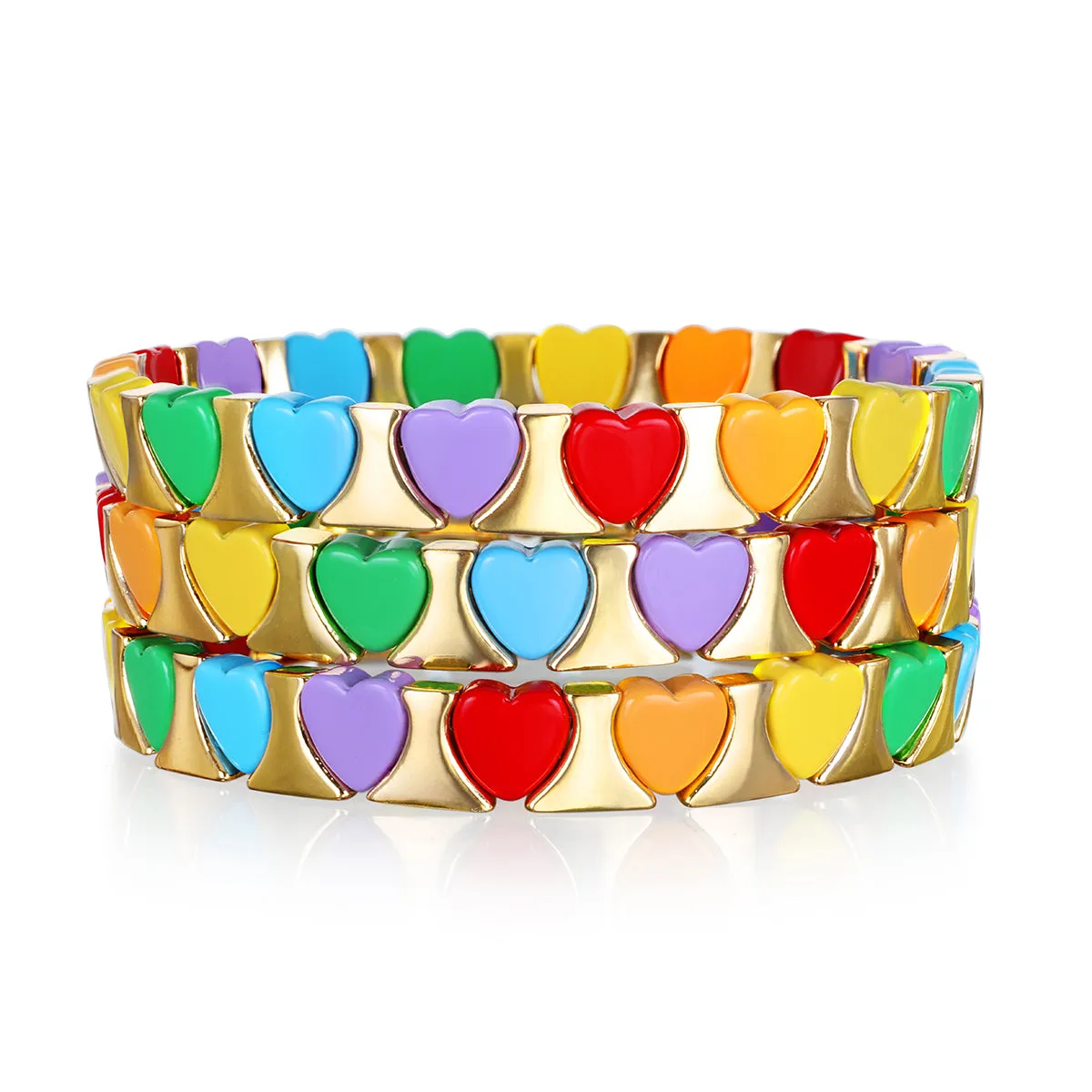 Rainbow Heart Enamel Bracelet sold by Amelia Rose Design product image thumbnail 2