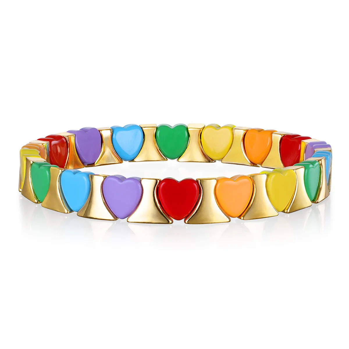 Rainbow Heart Enamel Bracelet sold by Amelia Rose Design