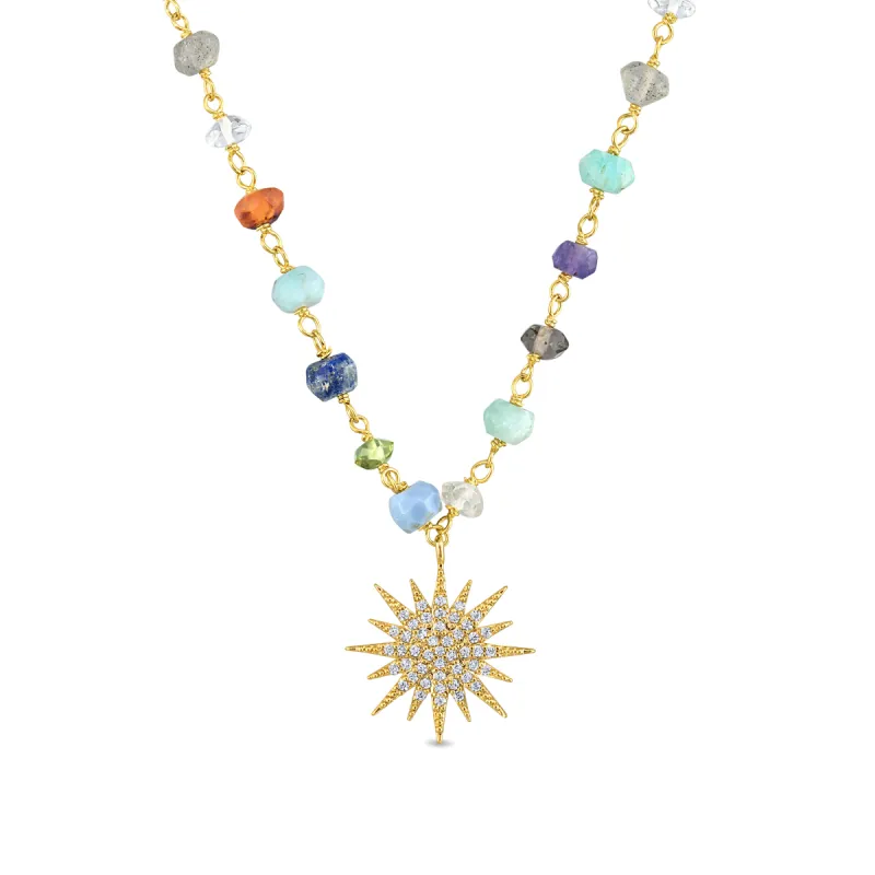 Sunburst Rainbow Necklace sold by Amelia Rose Design
