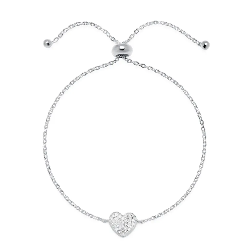Diamond Heart Bracelet-Sterling Silver sold by Amelia Rose Design