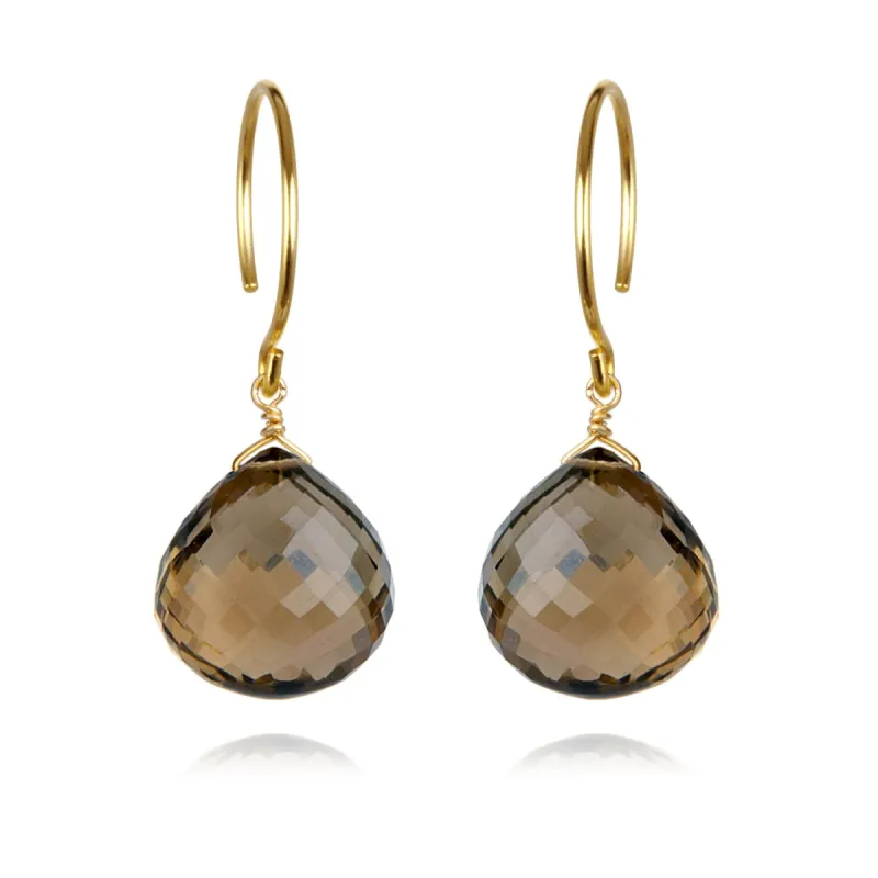 Catherine Earring-Smoky Quartz sold by Amelia Rose Design