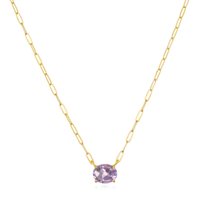 Gem Drop Pink Amethyst Necklace sold by Amelia Rose Design